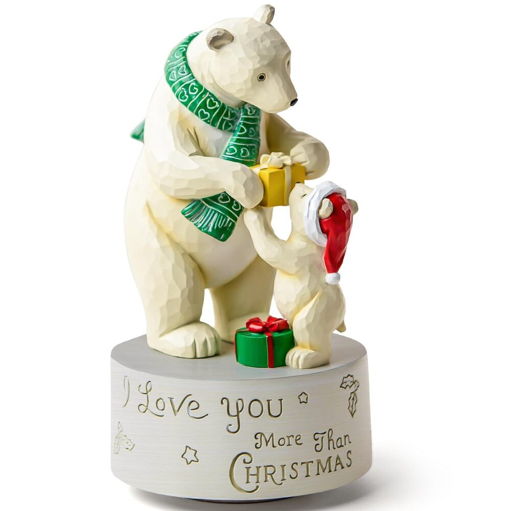 7744 Christmas Polar Bear I Love You More Than Christmas-Theme Music Box